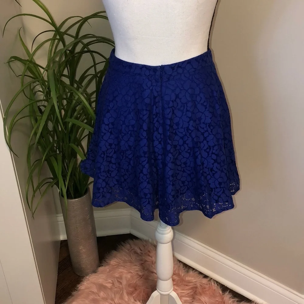 Top Shop Blue Lace Skater Skirt - Picture 4 of 7